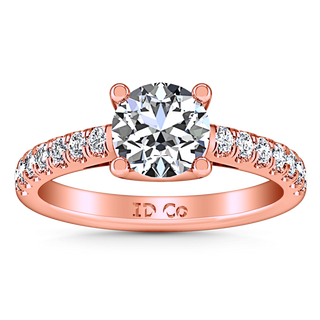 Pave Diamond Engagement Ring Zoe 14K Rose Gold