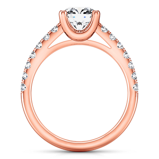 Pave Diamond Engagement Ring Zoe 14K Rose Gold