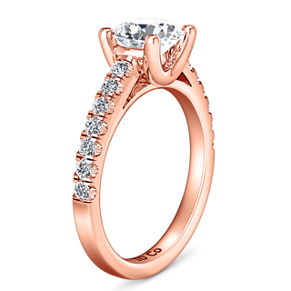 Pave Diamond Engagement Ring Zoe 14K Rose Gold