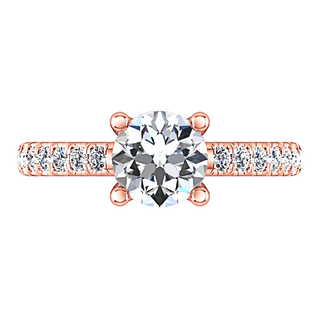 Pave Diamond Engagement Ring Zoe 14K Rose Gold