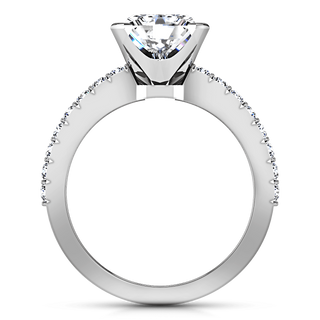 Pave Princess Cut Diamond Engagement Ring Prima 14K White Gold