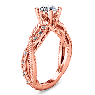 Pave Diamond Engagement Ring Maeve 14K Rose Gold