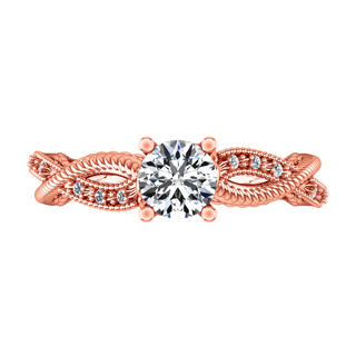 Pave Diamond Engagement Ring Maeve 14K Rose Gold