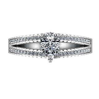 Pave Engagement Ring Season Pear 14K White Gold