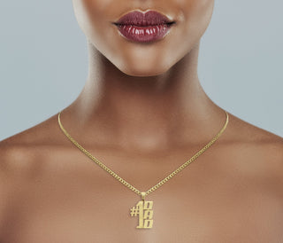 Ladies Number Name Plate Necklace | Appx. 7.6 Grams