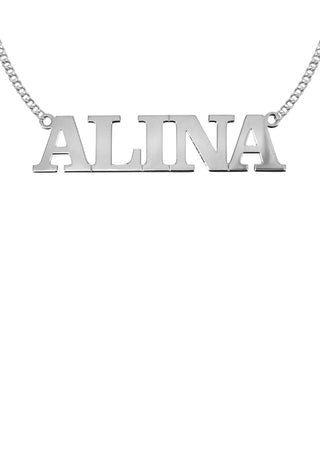 14K Ladies White Gold Name Plate Necklace | Appx. 6.8 Grams