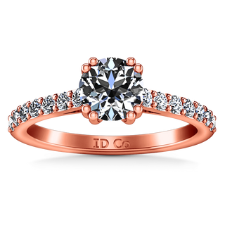 Pave Diamond Engagement Ring Michelle 14K Rose Gold