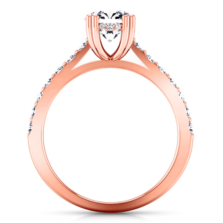 Pave Diamond Engagement Ring Michelle 14K Rose Gold