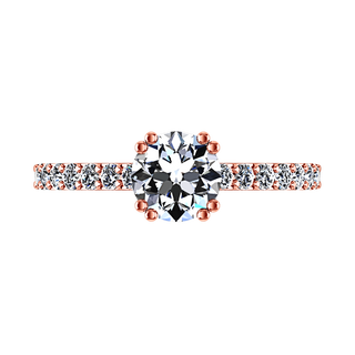 Pave Diamond Engagement Ring Michelle 14K Rose Gold