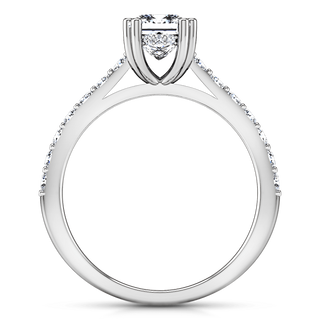 Pave Princess Cut Diamond Engagement Ring Jasmine 14K White Gold
