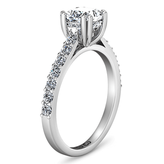 Pave Princess Cut Diamond Engagement Ring Jasmine 14K White Gold