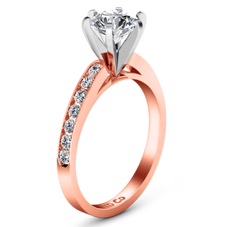 Pave Diamond Engagement Ring Yvonne 14K Rose Gold