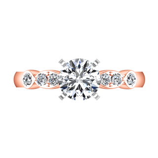 Pave Diamond Engagement Ring Rachel 14K Rose Gold