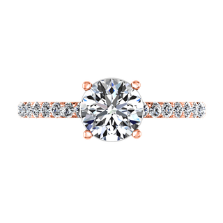 Pave Diamond Engagement Ring Yvette 14K Rose Gold