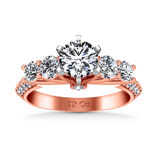 Pave Diamond Engagement Ring Regal 14K Rose Gold