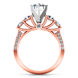 Pave Diamond Engagement Ring Regal 14K Rose Gold