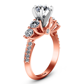 Pave Diamond Engagement Ring Regal 14K Rose Gold