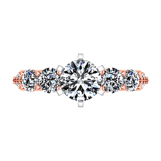 Pave Diamond Engagement Ring Regal 14K Rose Gold