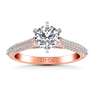 Pave Diamond Engagement Ring Royal 14K Rose Gold