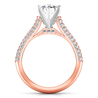 Pave Diamond Engagement Ring Royal 14K Rose Gold