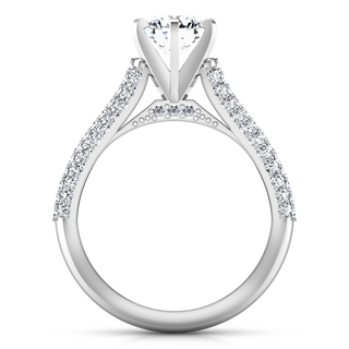 Pave Round Diamond Engagement Ring Royal 14K White Gold
