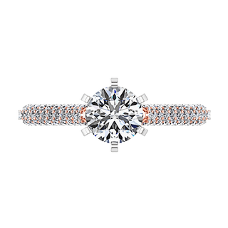 Pave Diamond Engagement Ring Royal 14K Rose Gold