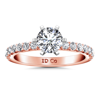 Pave Diamond Engagement Ring Lauren 14K Rose Gold