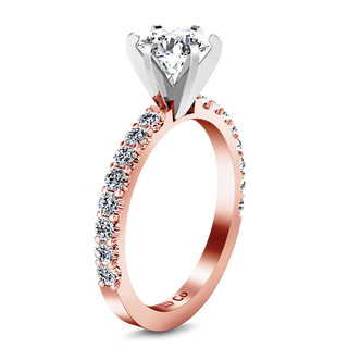 Pave Diamond Engagement Ring Lauren 14K Rose Gold