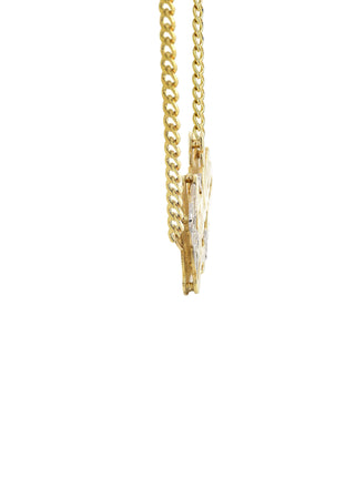 14K Ladies Two Tone Name Plate Necklace | Appx. 10.2 Grams