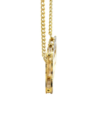14K Ladies Two Tone Diamond Cut Name Plate Necklace | Appx. 9.2 Grams