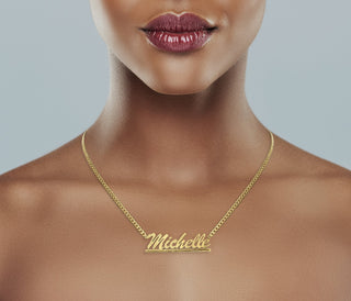 Ladies Diamond Cut Name Plate Necklace | Appx. 6.9 Grams