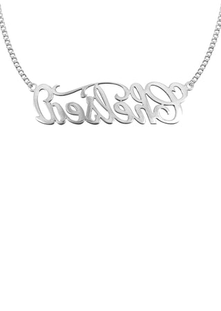 14K Ladies White Gold Name Plate Necklace | Appx. 8.6 Grams