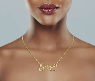 14K Ladies Plain Gold Name Plate Necklace | Appx. 7.7 Grams