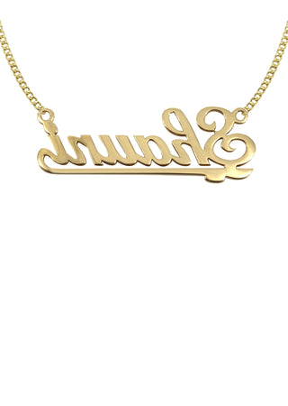Ladies Plain Gold Name Plate Necklace | Appx. 7.1 Grams