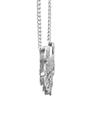 14K Ladies White Gold with Diamonds Name Plate Necklace | Appx. 9.7 Grams