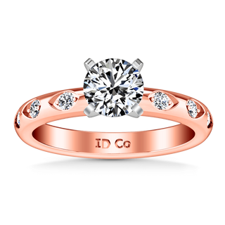 Pave Diamond Engagement Ring Jazz 14K Rose Gold