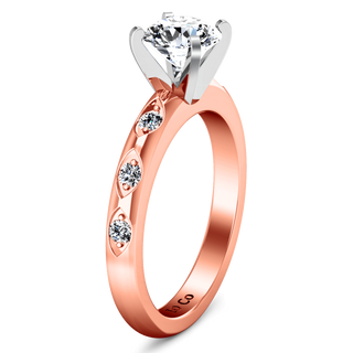 Pave Diamond Engagement Ring Jazz 14K Rose Gold