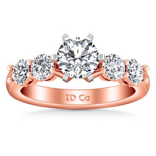 Pave Diamond Engagement Ring Journey 14K Rose Gold