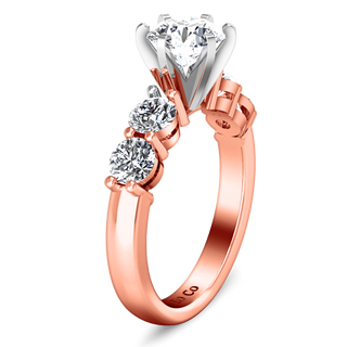Pave Diamond Engagement Ring Journey 14K Rose Gold