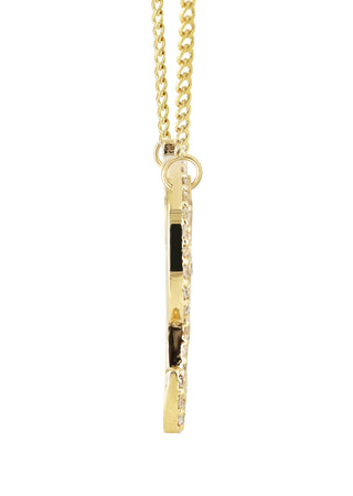 Gold Ladies Full Diamond Script Name Plate Necklace | Appx. 1.20 Carat