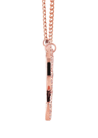 14K Rose Gold Ladies Full Diamond Script Name Plate Necklace | Appx. 1.20 Carat