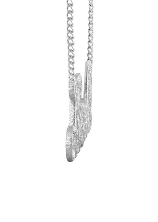 Ladies Diamond Cut with Diamonds Name Plate Necklace | Appx. 11.1 Grams