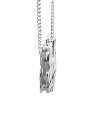 14K Ladies White Gold with Diamond Name Plate Necklace | Appx. 9.7 Grams