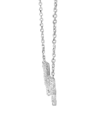 14K White Gold Ladies Full Diamond Script Name Plate Necklace | Appx. 1.45 Carat
